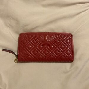 Tory Burch Red Quilted Wallet